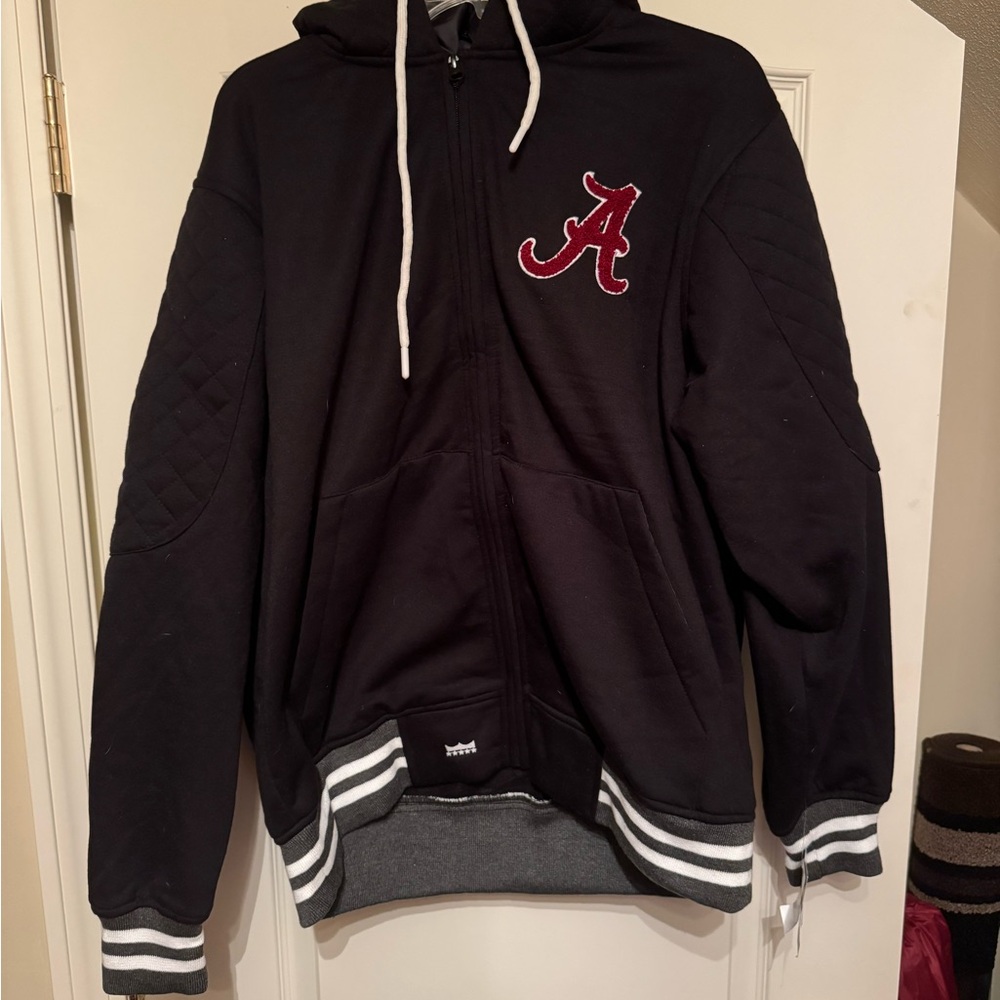 Franchise Club Black Alabama Crimson Tide Grind Zip Hoodie Jacket Men’s Large